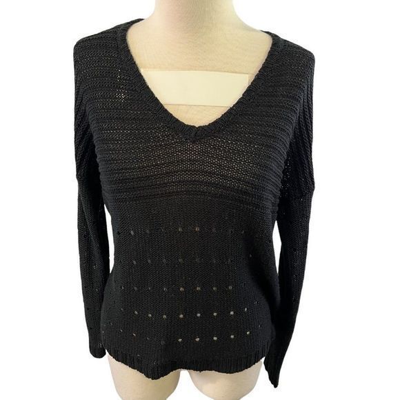 OLIVE & OAK Black V Neck Knit Sweater‎ (S) - Picture 8 of 8